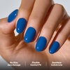 image:imageohora Gel Press On Nails  Pink Solid Art Short Square  Baby DaisyDenim Blue