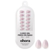 image:imageohora Gel Press On Nails  Pink Solid Art Short Square  Baby DaisyFairy Dust