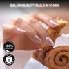 image:imageohora Gel Press On Nails  Pink Solid Art Short Square  Baby DaisyGlazed Mocha