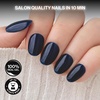 image:imageohora Gel Press On Nails  Pink Solid Art Short Square  Baby DaisyMidnight Navy