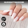 image:imageohora Gel Press On Nails  Pink Solid Art Short Square  Baby DaisyMilk Drop