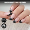 image:imageohora Gel Press On Nails  Pink Solid Art Short Square  Baby DaisyOnyx French