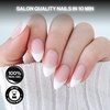image:imageohora Gel Press On Nails  Pink Solid Art Short Square  Baby DaisyPure Chrome