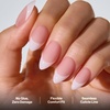 image:imageohora Gel Press On Nails  Pink Solid Art Short Square  Baby DaisyPure Chrome