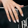 image:imageohora Gel Press On Nails  Pink Solid Art Short Square  Baby DaisyPure White