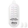 image:imageohora Gel Press On Nails  Pink Solid Art Short Square  Baby DaisyPure White