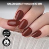 image:imageohora Gel Press On Nails  Pink Solid Art Short Square  Baby DaisyRoasted Red
