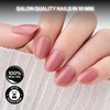 image:imageohora Gel Press On Nails  Pink Solid Art Short Square  Baby DaisyRosewood