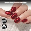image:imageohora Gel Press On Nails  Pink Solid Art Short Square  Baby DaisyRuby Chrome
