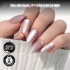 image:imageohora Gel Press On Nails  Pink Solid Art Short Square  Baby DaisySand Glow