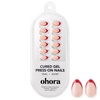 image:imageohora Gel Press On Nails  Pink Solid Art Short Square  Baby DaisyScarlet French