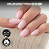 image:imageohora Gel Press On Nails  Pink Solid Art Short Square  Baby DaisySheer Petal