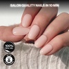 image:imageohora Gel Press On Nails  Pink Solid Art Short Square  Baby DaisySoft Cotton