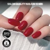 image:imageohora Gel Press On Nails  Red Solid Short Square  Classic Red