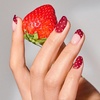 image:imageohora Semi Cured Gel Pedi Strips  Red Art Dot  N Berry PolkaN Berry Polka