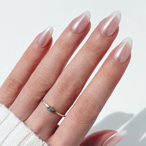 image:imageohora Gel Press On Nails  Beige French Medium Oval  Pure French