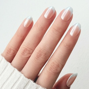image:imageohora Gel Press On Nails  Pink Solid Art Short Square  Baby DaisyCloud French