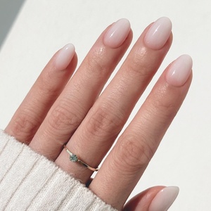 image:imageohora Gel Press On Nails  Pink Solid Art Short Square  Baby DaisyCoconut Blush