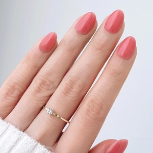 image:imageohora Gel Press On Nails  Pink Solid Art Short Square  Baby DaisyCoral Kiss