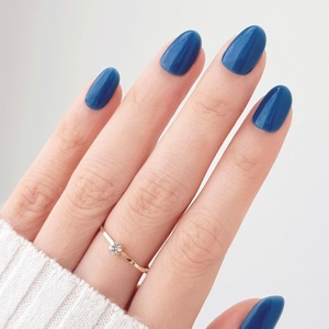 image:imageohora Gel Press On Nails  Pink Solid Art Short Square  Baby DaisyDenim Blue