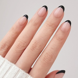 image:imageohora Gel Press On Nails  Pink Solid Art Short Square  Baby DaisyOnyx French