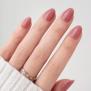 image:imageohora Gel Press On Nails  Pink Solid Art Short Square  Baby DaisyRosewood