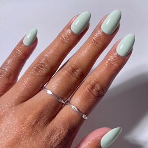 image:imageohora Gel Press On Nails  Pink Solid Art Short Square  Baby DaisySage Serenity