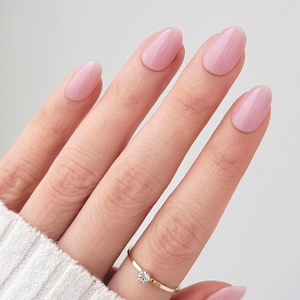 image:imageohora Gel Press On Nails  Pink Solid Art Short Square  Baby DaisySheer Mauve