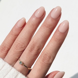 image:imageohora Gel Press On Nails  Pink Solid Art Short Square  Baby DaisySoft Cotton