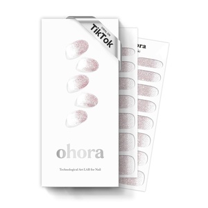 image:imageohora Semi Cured Gel Nail Strips N Love Bomb  Pink Glitter Works with Any UVLED Lamps SalonQuality Long Lasting Easy to Apply amp Remove  Includes 2 Prep Pads Nail File amp Wooden StickN Basic Nails No3
