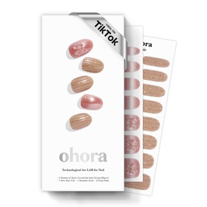 image:imageohora Semi Cured Gel Nail Strips N Mini Allure  Works with Any Lamps SalonQuality Long Lasting Easy to Apply amp Remove  Includes 2 Prep Pads Nail File amp Wooden StickN Rosy Bow
