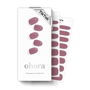 image:imageohora Semi Cured Gel Nail Strips N Mini Allure  Works with Any Lamps SalonQuality Long Lasting Easy to Apply amp Remove  Includes 2 Prep Pads Nail File amp Wooden StickN Bare Plum