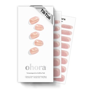 image:imageohora Semi Cured Gel Nail Strips N Mini Allure  Works with Any Lamps SalonQuality Long Lasting Easy to Apply amp Remove  Includes 2 Prep Pads Nail File amp Wooden StickN Sunkissed Glow