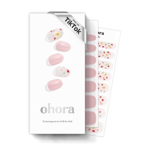 image:imageohora Semi Cured Gel Nail Strips N Mystic Chrome  Works with Any Lamps SalonQuality Long Lasting Easy to Apply amp Remove  Includes 2 Prep Pads Nail File amp Wooden StickN Flower Champagne