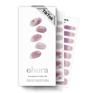 image:imageohora Semi Cured Gel Pedi Strips  Red Art Dot  N Berry PolkaN Ajisai Bloom