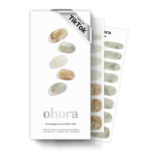 image:imageohora Semi Cured Gel Pedi Strips  Red Art Dot  N Berry PolkaN Soft Moss